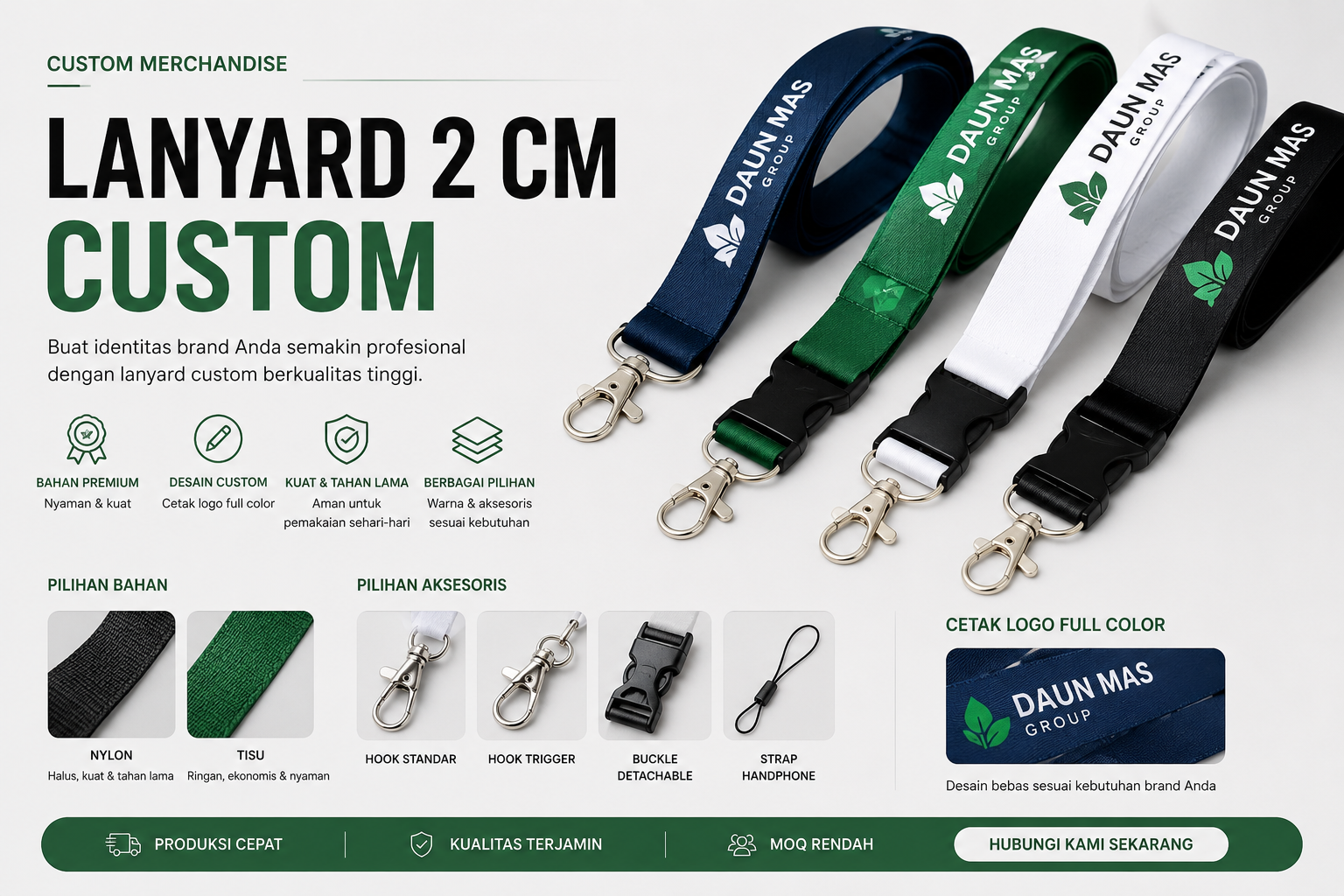 Lanyard custom dengan logo perusahaan